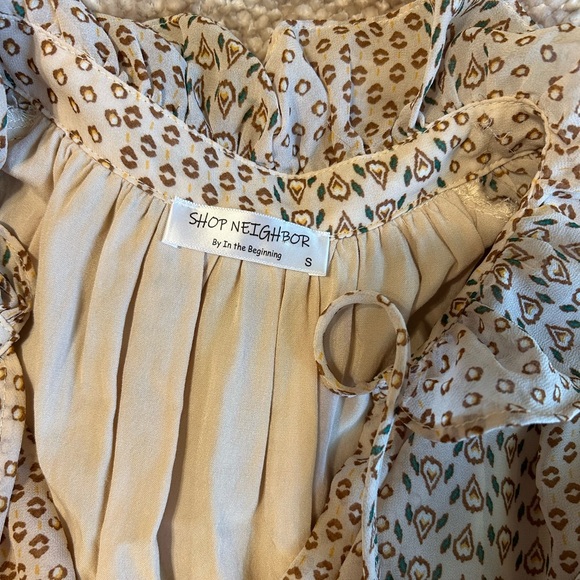 Shop Neighbor Brown Patterned Short Sleeve Sundress - Picture 2 of 2